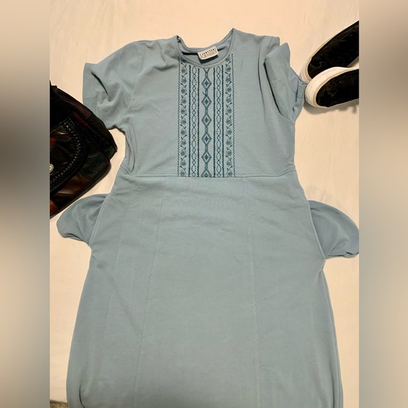 Jantzen Classics blue dress with embroidery - Picture 6 of 7